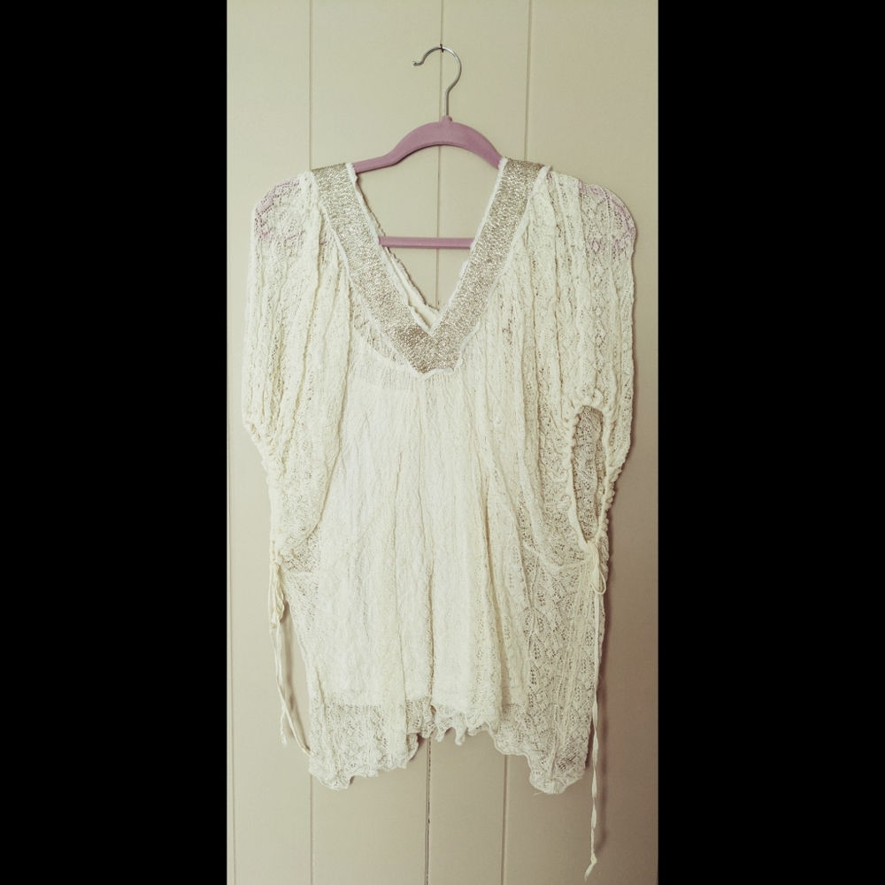 Knitted & Knotted Cream Top